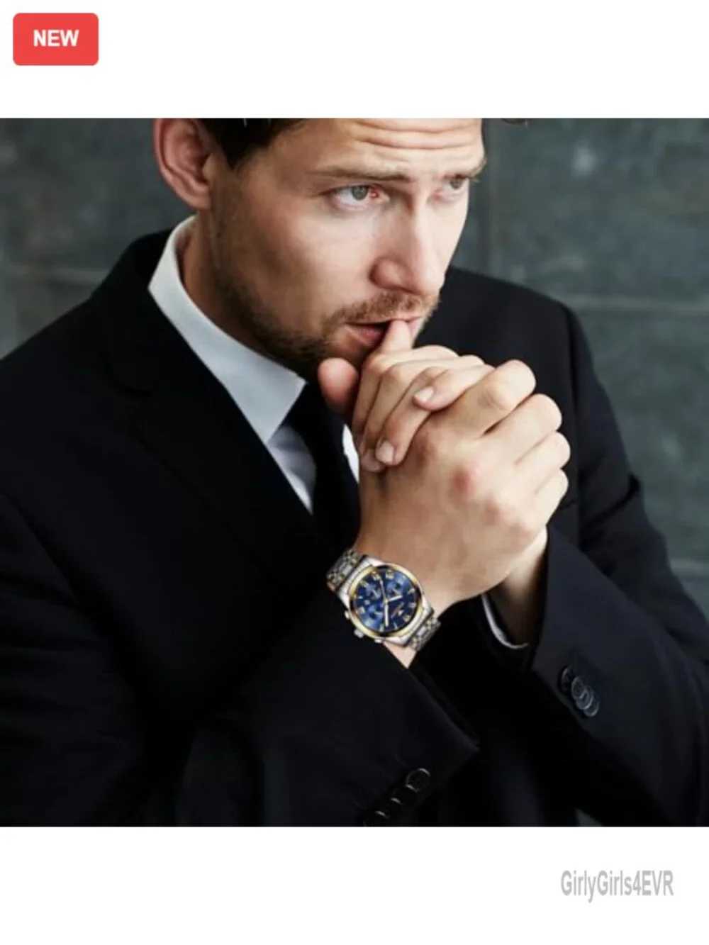 His Hers Matching Watch Set Stainless Steel Quartz Analog Waterproof